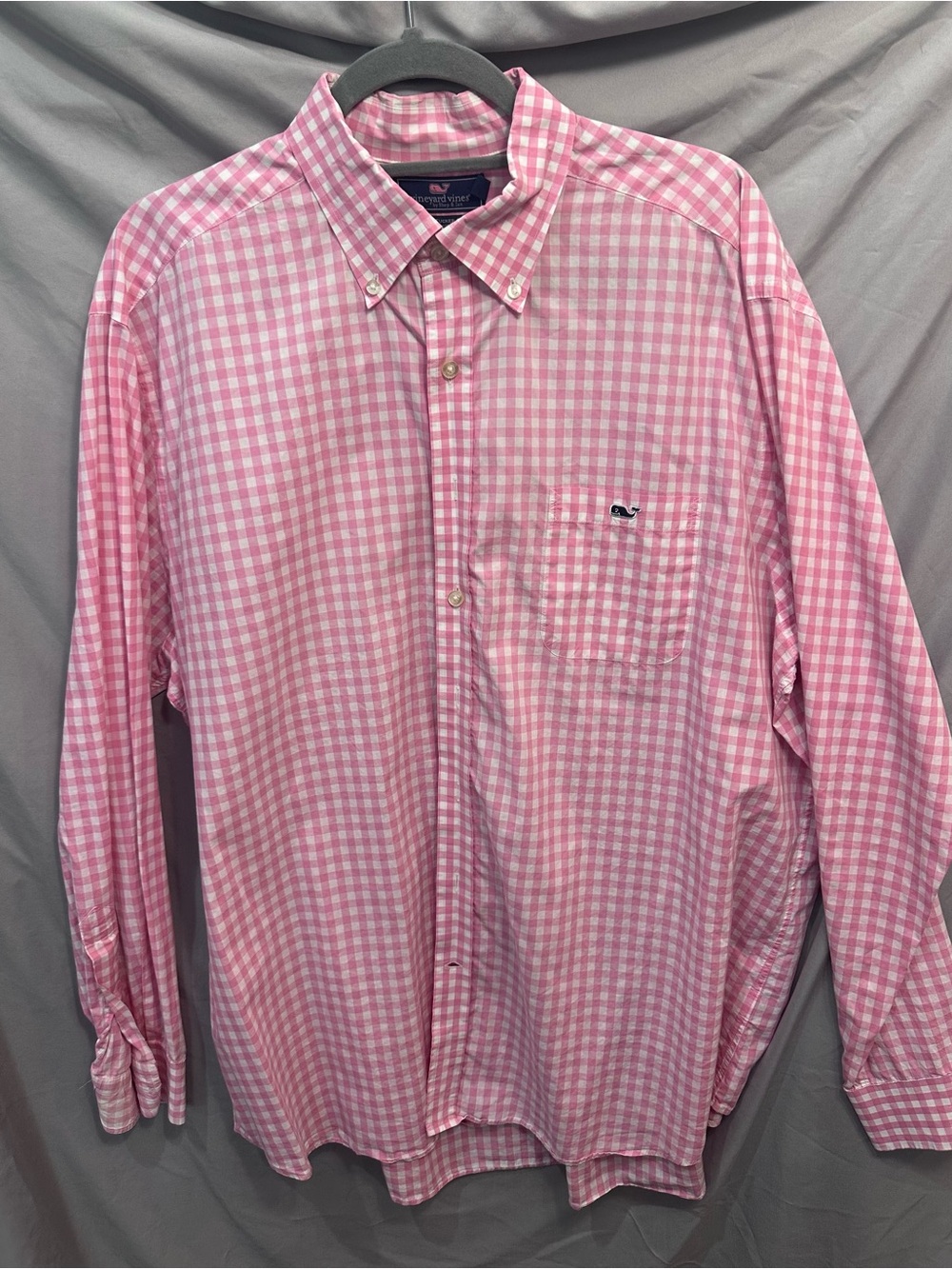 Vineyard Vines Men's Pink Gingham Button-Down Shirt